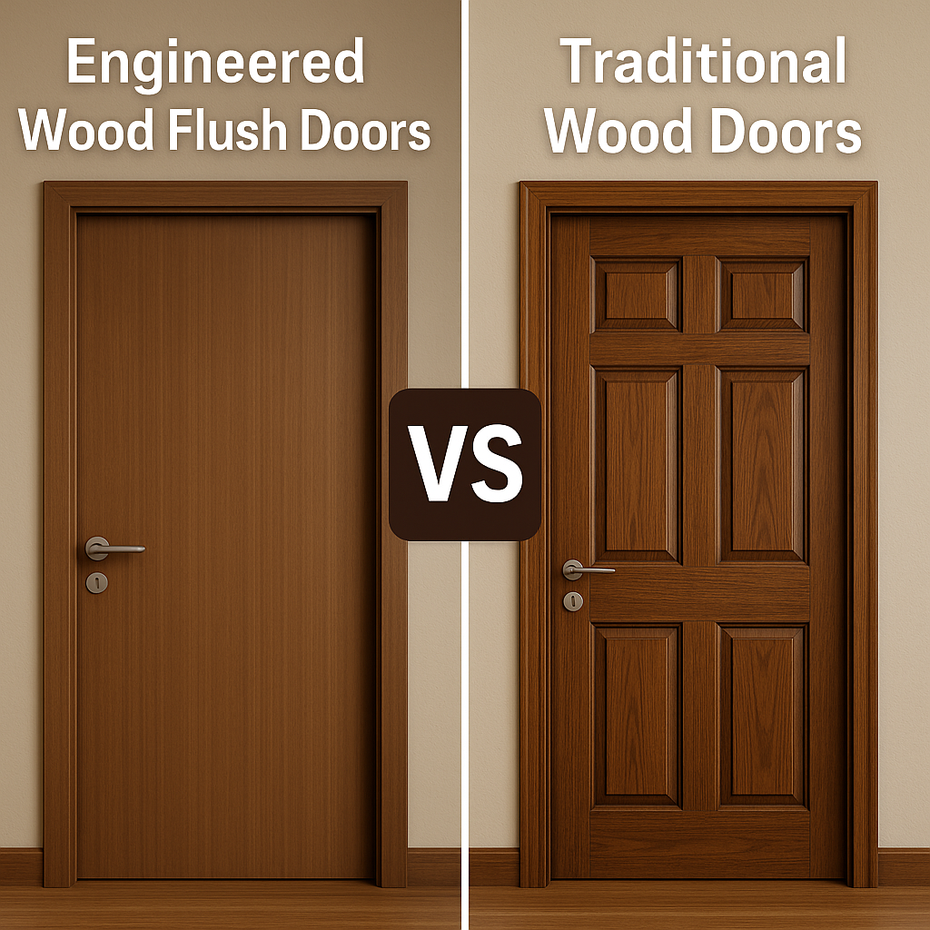 Engineered Wood Flush Doors vs Traditional Wood Doors