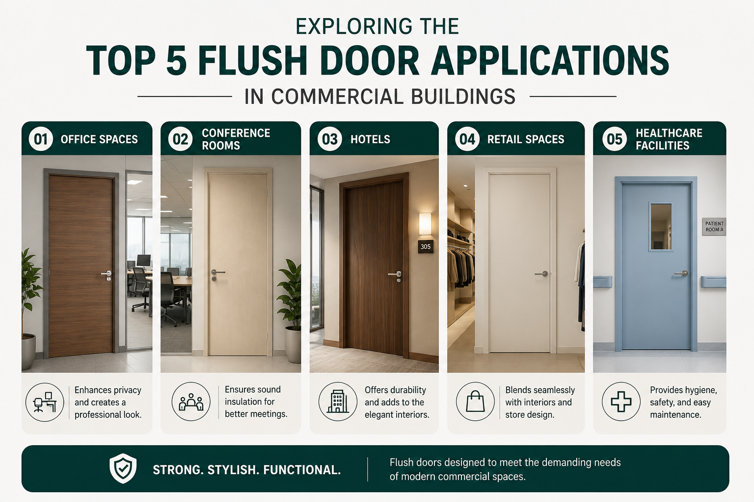 Exploring the Top 5 Flush Door Applications in Commercial Buildings