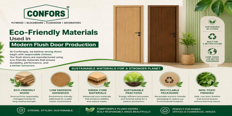Eco-Friendly Materials Used in Modern Flush Door Production